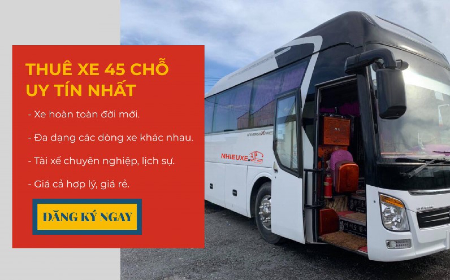 Các dòng xe 45 chỗ phổ biến trên thị trường hiện nay