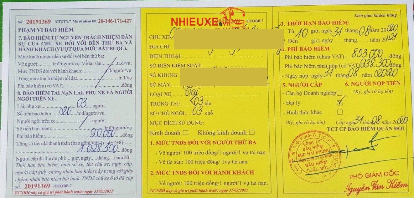 Bảo hiểm hành khách trên xe