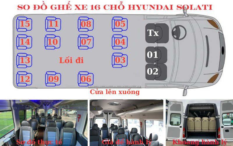 Sơ đồ ghế ngồi xe Hyundai Solati