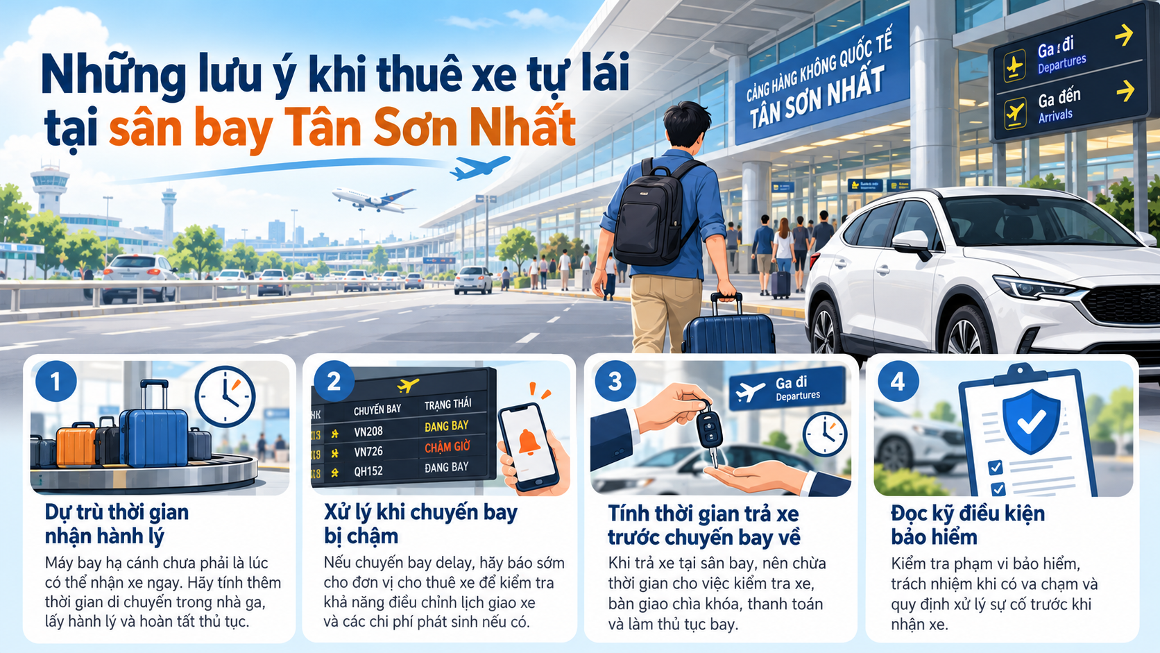 lưu ý thuê xe tại sân bay tân sơn nhất
